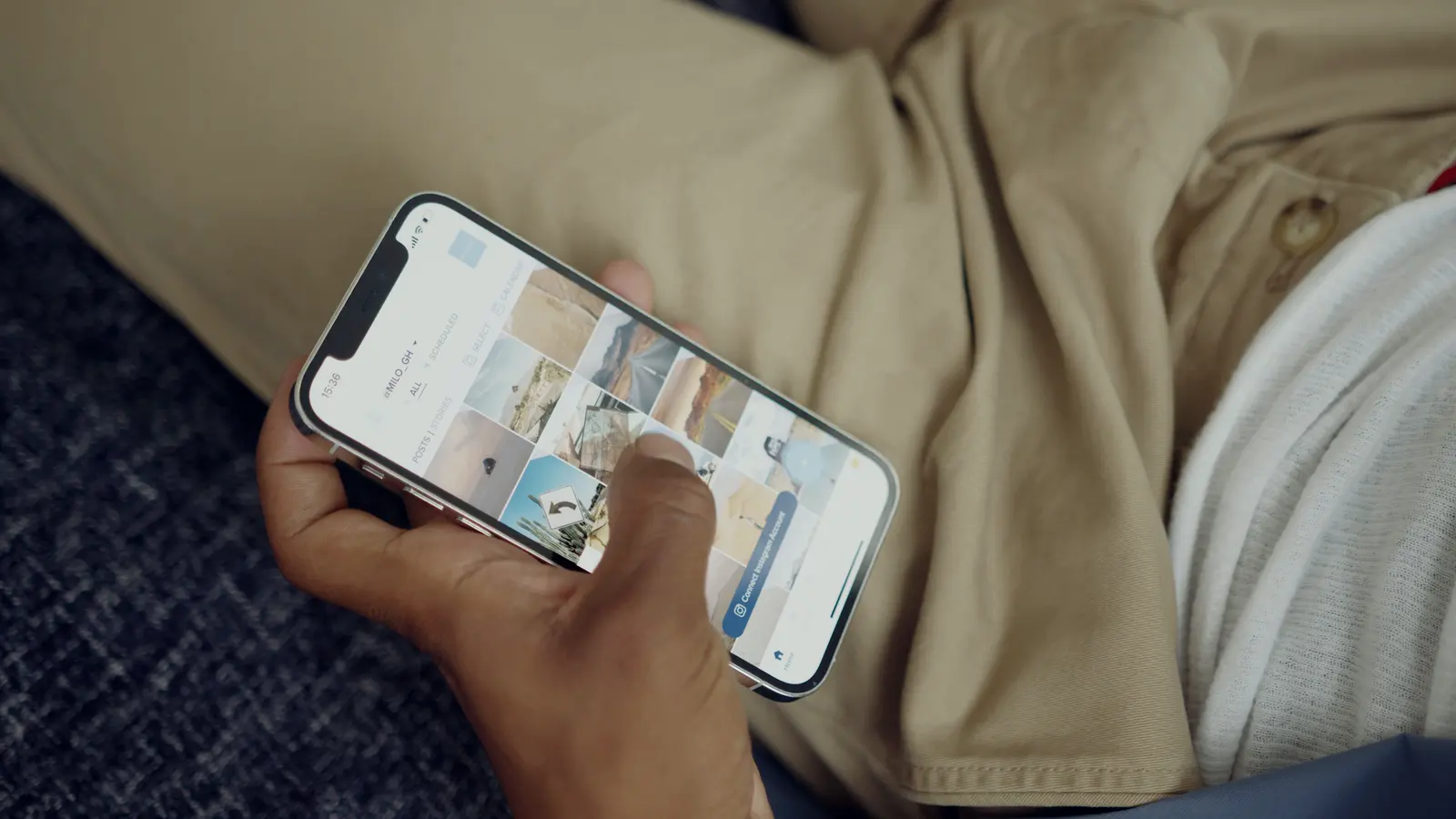 Person using a consumer mobile app